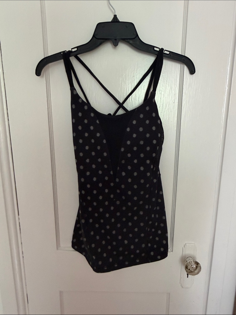 Lululemon Black Polka Dot Strappy Workout Top